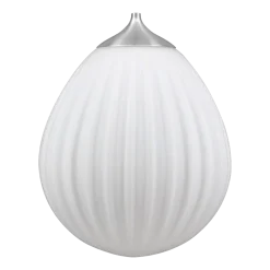 Abat-jour blanc en verre Opale et accroche en acier Around the World - UMAGE