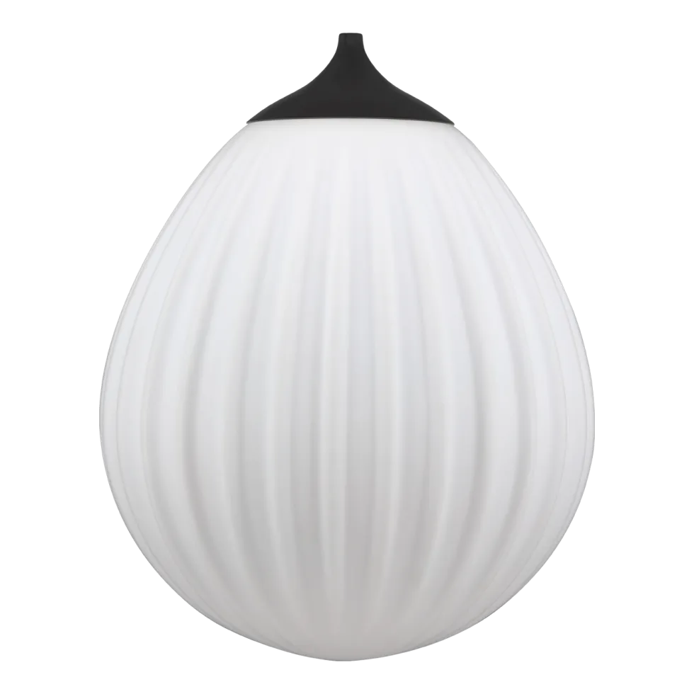 Abat-jour blanc en verre Opale et accroche en noir Around the World - UMAGE