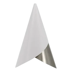 Abat-jour en aluminium argenté et blanc Cornet - Umage