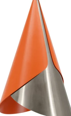 Abat-jour en aluminium argenté et orange Cornet - Umage