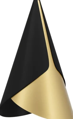 Abat-jour en aluminium doré et noir Cornet - Umage