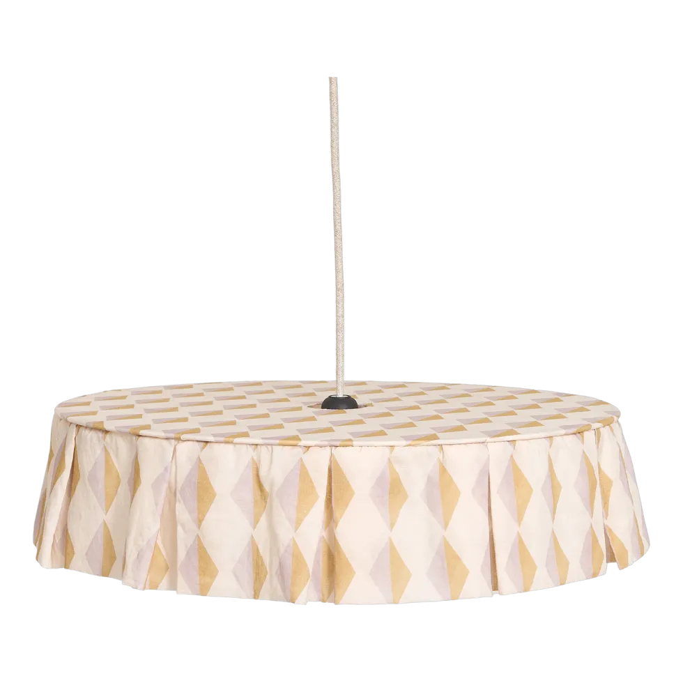 Abat-jour en lin pour suspension arlequin moutarde et lilas 50cm Vibes - Nobodinoz