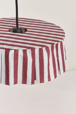 Abat-jour en lin pour suspension à rayures maroon 40cm Vibes - Nobodinoz
