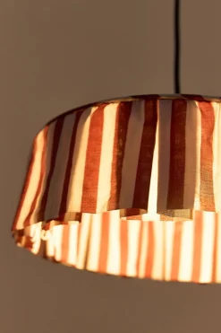 Abat-jour en lin pour suspension à rayures maroon 40cm Vibes - Nobodinoz