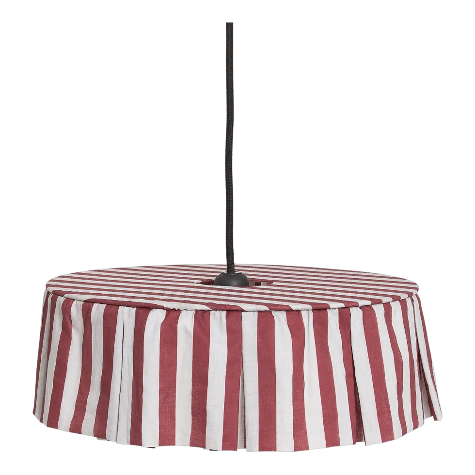 Abat-jour en lin pour suspension à rayures maroon 40cm Vibes - Nobodinoz