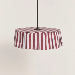 Abat-jour en lin pour suspension à rayures maroon 40cm Vibes - Nobodinoz