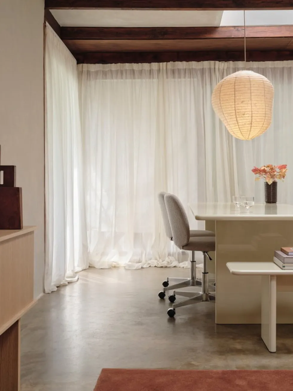 Abat-jour en papier washi sauge sombre 60cm Kurbis - Ferm Living