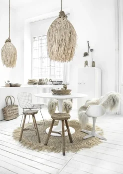 Abat-jour M naturel Shaggy - Bazar Bizar