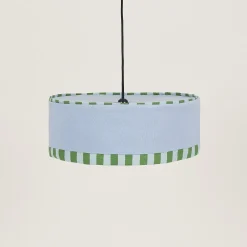 Abat-jour pour suspension en coton bio bleu et vert 50 cm Paul - Nobodinoz