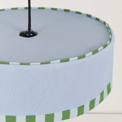 Abat-jour pour suspension en coton bio bleu et vert 50 cm Paul - Nobodinoz