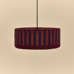 Abat-jour pour suspension en coton bio bordeaux et bleu foncé 50 cm Paul - Nobodinoz