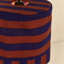 Abat-jour pour suspension en coton bio à rayures bordeaux et bleu foncé 20 cm Linda - Nobodinoz