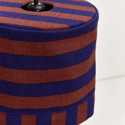 Abat-jour pour suspension en coton bio à rayures bordeaux et bleu foncé 20 cm Linda - Nobodinoz