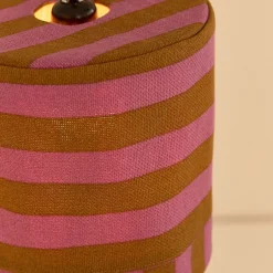 Abat-jour pour suspension en coton bio à rayures rose et jaune curry 20 cm Linda - Nobodinoz