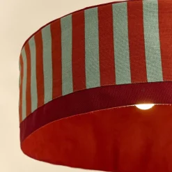 Abat-jour pour suspension en coton bio rouge bleu canard et vert 50 cm Paul - Nobodinoz