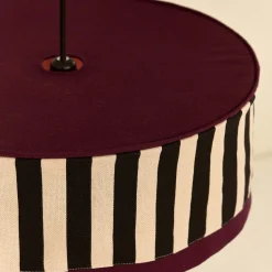 Abat-jour pour suspension en coton bio violet, noir et beige 50 cm Paul - Nobodinoz