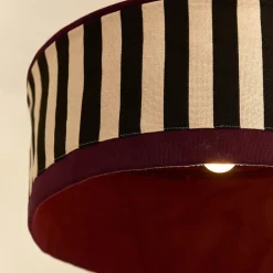 Abat-jour pour suspension en coton bio violet, noir et beige 50 cm Paul - Nobodinoz