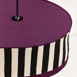Abat-jour pour suspension en coton bio violet, noir et beige 50 cm Paul - Nobodinoz