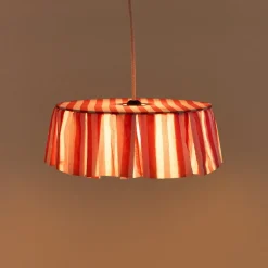 Abat-jour pour suspension en coton à rayures rouge 40cm Vibes - Nobodinoz