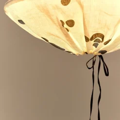 Abat-jour pour suspension en lin français à pois noirs 50 cm Yumi - Nobodinoz