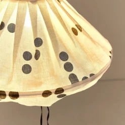 Abat-jour pour suspension en lin français à pois noirs 50 cm Yumi - Nobodinoz