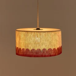 Abat-jour pour suspension en lin français rouge 40 cm Vibes - Nobodinoz