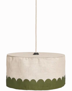Abat-jour pour suspension en lin français vert 40 cm Vibes - Nobodinoz