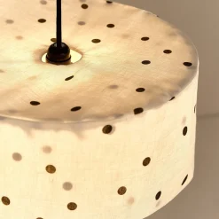 Abat-jour pour suspension en lin à pois noirs 40 cm Vibes - Nobodinoz