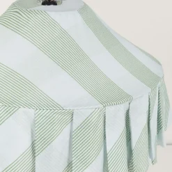 Abat-jour pour suspension en voile de coton bio à rayures bleu et vert 50cm Nicole - Nobodinoz