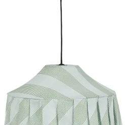 Abat-jour pour suspension en voile de coton bio à rayures bleu et vert 50cm Nicole - Nobodinoz