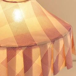 Abat-jour pour suspension en voile de coton bio à rayures violet lilas 50cm Nicole - Nobodinoz
