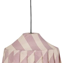 Abat-jour pour suspension en voile de coton bio à rayures violet lilas 50cm Nicole - Nobodinoz