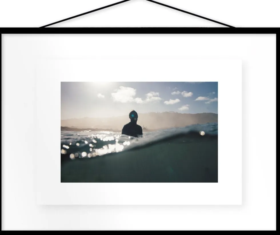 Affiche Surfing Life encadrée Moebe noir A3 - Le Renard