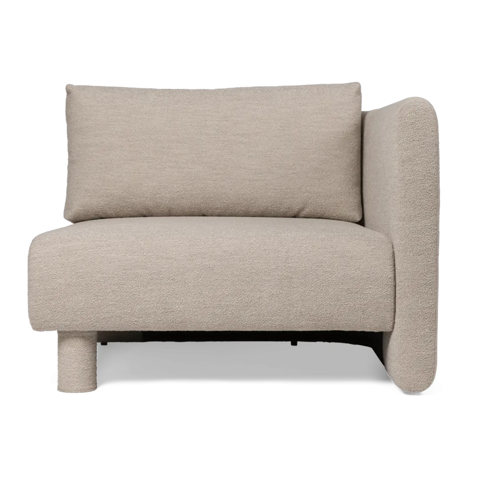 Angle droit de canapé modulable en bouclettes beige Dase - Ferm living
