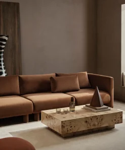 Angle droit de canapé modulable en velours marron Dase - Ferm living