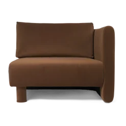 Angle droit de canapé modulable en velours marron Dase - Ferm living