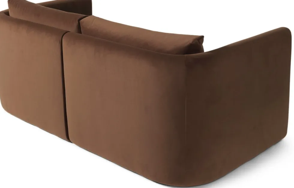 Angle gauche de canapé modulable en velours marron Dase - Ferm living