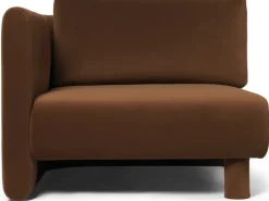 Angle gauche de canapé modulable en velours marron Dase - Ferm living