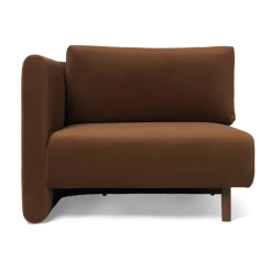 Angle gauche de canapé modulable en velours marron Dase - Ferm living