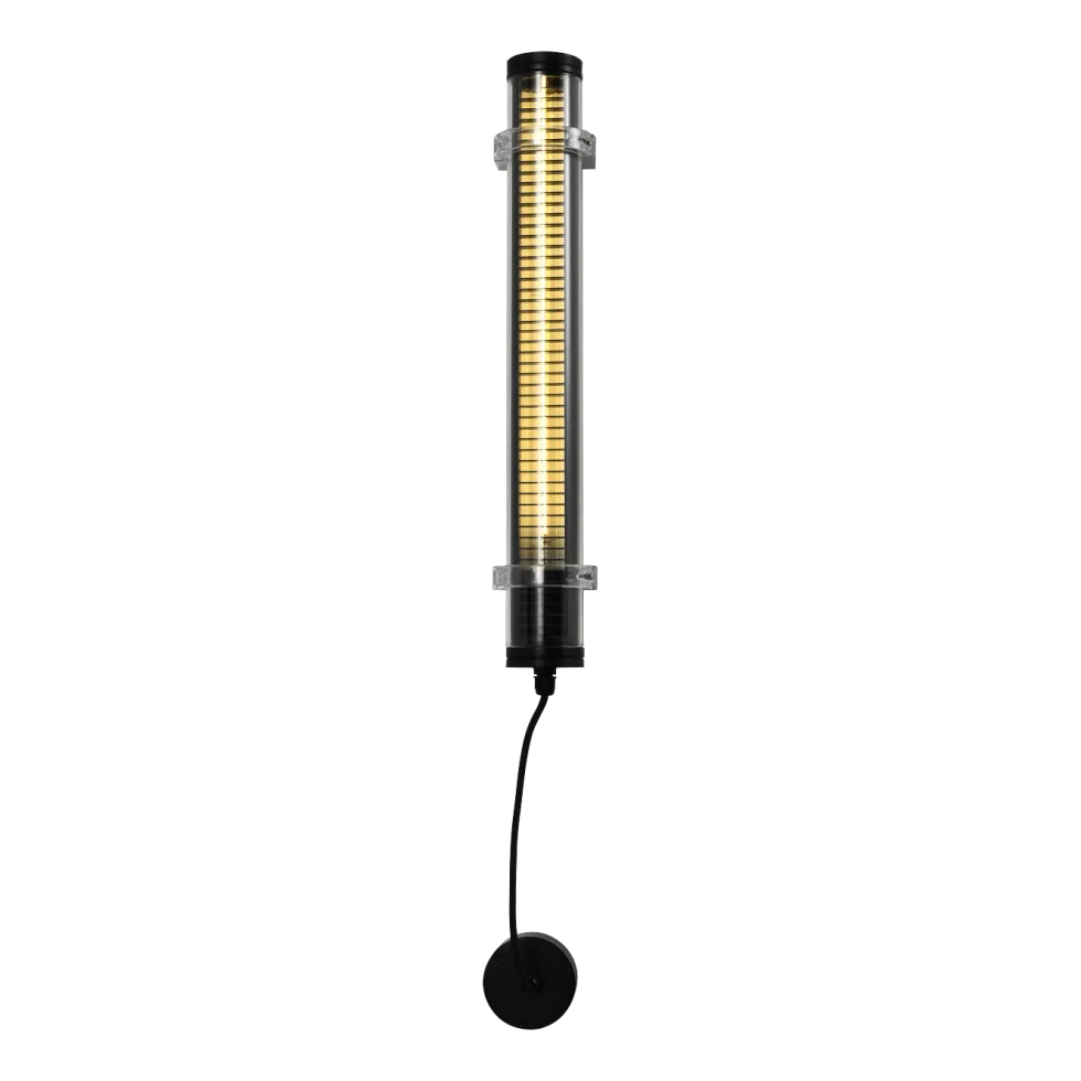 Applique d'extérieur en verre et grille polycarbonate noir 56,2cm Lukas - Elements Lighting