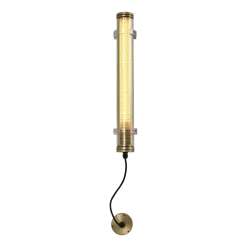 Applique d'extérieur en verre et nid d'abeille polycarbonate doré 56,2cm Lukas - Elements Lighting