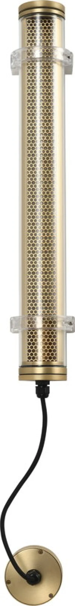 Applique d'extérieur en verre et nid d'abeille polycarbonate doré 56,2cm Lukas - Elements Lighting