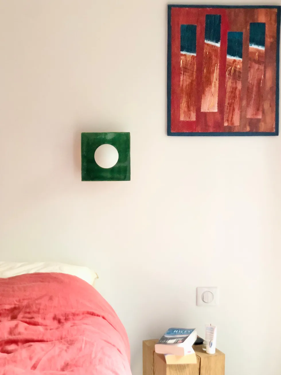 Applique murale carrée en aluminium et carreaux de céramique vert 20cm Globe Tile - Carré Coco