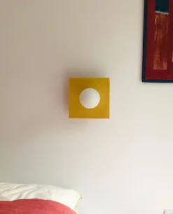Applique murale carré en carreaux de céramique jaune 20cm Globe Tile - Carré Coco