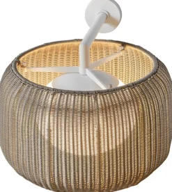 Applique murale de jardin dimmable triac en aluminium et abat-jour beige clair 50cm Fora - Bover
