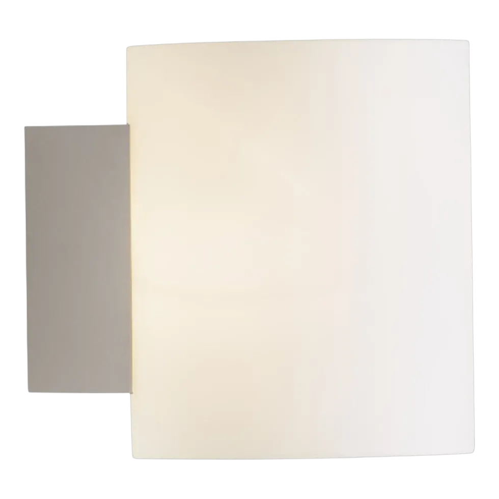 Applique murale de salle de bain en métal blanc et verre opale 12x10cm Evoke - Herstal