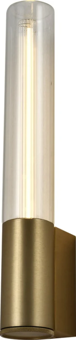 Applique murale d'extérieur en verre et métal doré 45,5cm Lewis - Elements Lighting