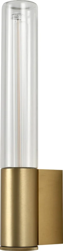 Applique murale d'extérieur en verre et métal doré 45,5cm Lewis - Elements Lighting