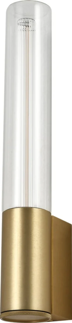 Applique murale d'extérieur en verre et métal doré 45,5cm Lewis - Elements Lighting