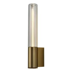Applique murale d'extérieur en verre et métal doré 45,5cm Lewis - Elements Lighting